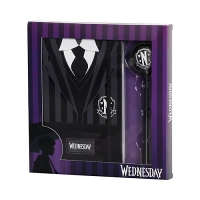 Abbildung von Wednesday Uniform Geschenkbox mit Tagebuch und Fashion Kugelschreiber, Schwarz