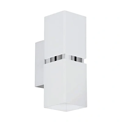 Abbildung von Eglo 95377 Wandleuchte Passa Up &amp; Downlight in chrom, weiß 2X4W L:5,5 H:17cm