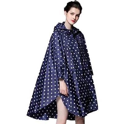 Abbildung von NUUR Damen Regenponcho Regenmantel Unisex Regenjacke Wasserdicht Regencape Wiederverwendbar mit Kapuze Rosa