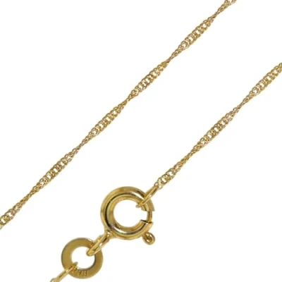 Abbildung von trendor Goldkette für Damen 333 Gold (8 Karat) Singapur Muster 1,0 mm elegante goldene Halskette, wunderschöne Geschenkidee, Kette aus Echtgold 72450 40 cm