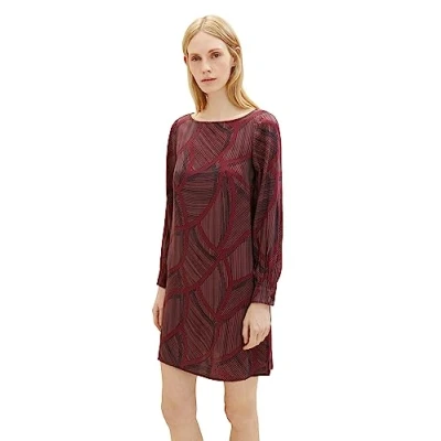 Abbildung von TOM Tailor Dress WITH Sleeve Details Freizeitkleid, Damen, Größe: 38, Dark red