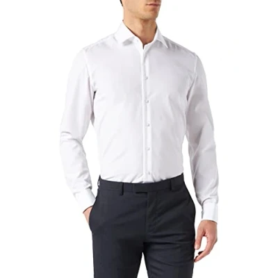 Abbildung von Seidensticker Herren Business Hemd Slim Fit Bügelfrei Kent Kragen Langarm 100% Baumwolle