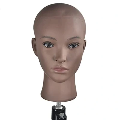 Abbildung von Mannequin Kopf, weiblich, ohne Haare, Übungskopf für Perückenherstellung und zum Ausstellen von Perücken, mit Tischklemme