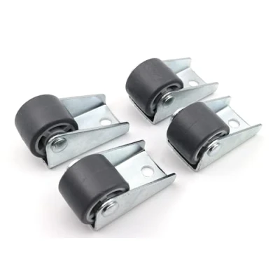 Abbildung von Design61 4x Kastenbockrollen Bettkastenrollen Möbelrolle mit weicher Lauffläche 45x25mm Rad Ø 25 x 19 mm