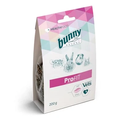 Abbildung von Bunny ProFIT 200 g Ergänzungsfuttermittel für Zwergkaninchen, Meerschweinchen, Chinchillas &amp; Degus Zur Unterstützung bei Stresssituationen Mit Inulin und Kamille