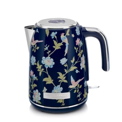 Abbildung von Laura Ashley Elveden Navy Kabelloser Elektrischer Wasserkocher von VQ. Edelstahl 1.7 Litern, Energieeffiziente 2,2 kW Schnellkochtechnologie mit Überhitzungsschutz
