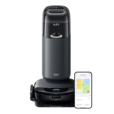 Abbildung von eufy S1 HydroJet Saugroboter mit Wischfunktion, All in One Station, Revolutionäres Reinigungssystem, Always Clean Mop, Auto Lift Mopp, Smarte Hinderniserkennung, für Tierhaare, Hartböden &amp; Teppiche