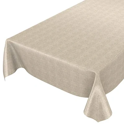 Abbildung von ANRO Wachstuchtischdecke Wachstuch Wachstischdecke Tischdecke Wachstuchdecke Beige Leinenoptik 200x140cm