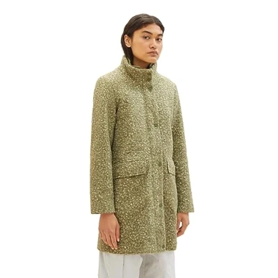 Abbildung von TOM Tailor Denim Boucle Kurzmantel, Damen, Größe: XXL, Dark pear green melange