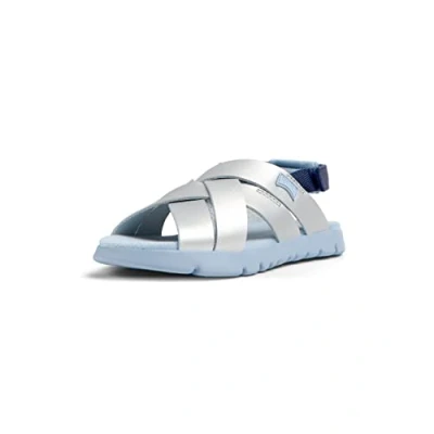 Abbildung von Camper Oruga Riemensandalette für Kinder, Größe: 25, Silber Schuhe