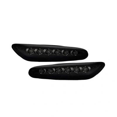 Abbildung von AUTO STYLE Satz LED Seitenblinker (T10 Plug) kompatibel mit BMW 1er E8x / 3er E46 E9x 5er E6x X1 E84 X3 E83 Smoke, schwarz