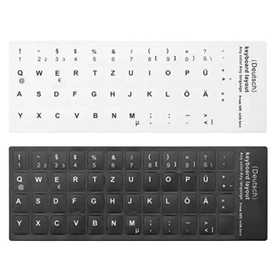 Abbildung von Create idea 2 Stück Deutsche Tastatur Aufkleber Selbstklebend PVC Nicht Transparent Ersatz Tastaturaufkleber 13x11mm für Laptop Desktop Computer PC