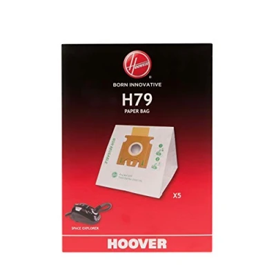Abbildung von Hoover H79 Staubsaugerbeutel, Originalzubehör, Papier, geruchshemmend, extra stark filternd, kompatibel mit Space Explorer, 5 Stück