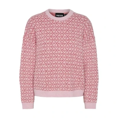 Abbildung von Pieces Pcnavi O NECK Strickpullover, Damen, Größe: Small, Roseate spoonbill