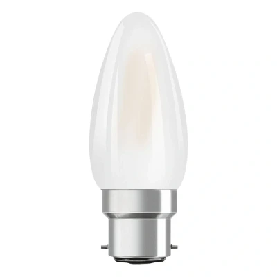Abbildung von OSRAM Filament LED Lampe mit B22d Sockel, Warmweiss (2700K), Kerzenform, 4W, Ersatz für 40W Glühbirne, matt, Retrofit CLASSIC B, Warmweiß