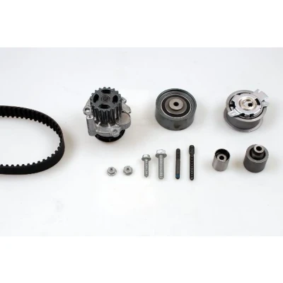 Abbildung von HEPU PK06543 Wasserpumpe + Zahnriemensatz mit Schrauben 160 AUDI: A4 B8 Avant, Saloon, A3 Sportback, VOLKSWAGEN: Tiguan I, Passat B6 Variant