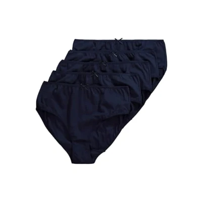Abbildung von Ulla Popken Damen Slips, 5er pack, Nachtblau, 74 76 EU