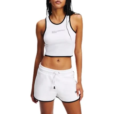 Abbildung von Karl Lagerfeld Jeans Outline LOGO Top, Damen, Größe: Large, White