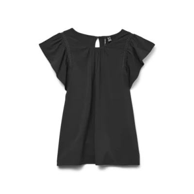 Abbildung von VERO MODA Damen Vmbella Ss Lace Top WVN Ga Noos, Black, XS