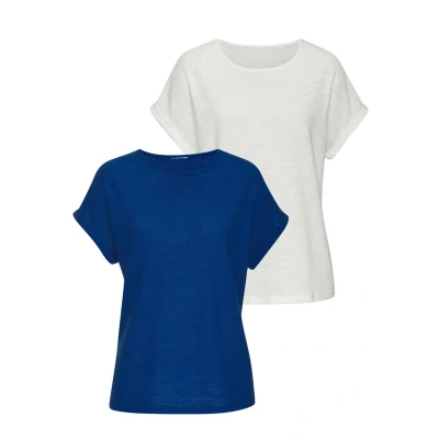 Abbildung von Vivance T Shirt »aus bügelfreiem Strukturstrick«, (2er Pack), aus Strukturstrick und mit recycelten Polyester Fasern