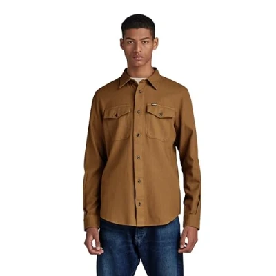Abbildung von G Star Marine SLIM Shirt Hemd, Herren, Größe: Medium, Tobacco