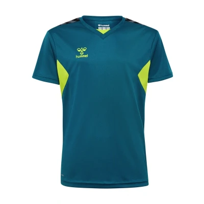 Abbildung von Hummel Authentic Sport Tshirt für Kinder, Größe: 116, Blue coral sulphur spring
