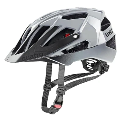 Abbildung von uvex Quatro sicherer MTB Helm für Damen und Herren individuelle Größenanpassung waschbare Innenausstattung Rhino Black 56 61 cm