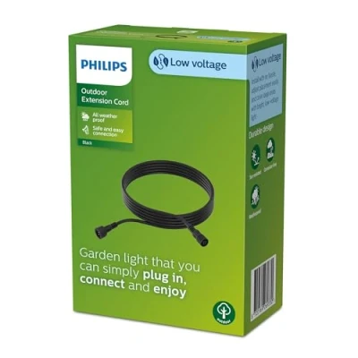 Abbildung von Philips Outdoor Niedervolt Verlängerungskabel 5 Meter, 24V, IP67 wasserfest, schwarz
