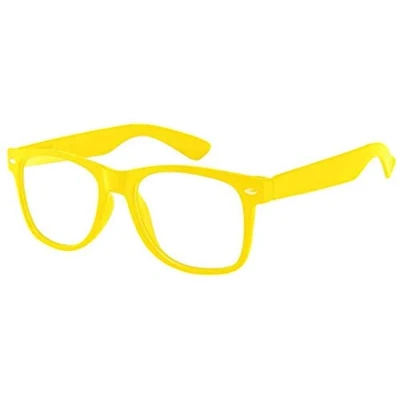Abbildung von Boolavard Kids Nerd Brille Clear Lens Geek Fake Brillen für Mädchen Jungen Alter 4 12 (Gelb)