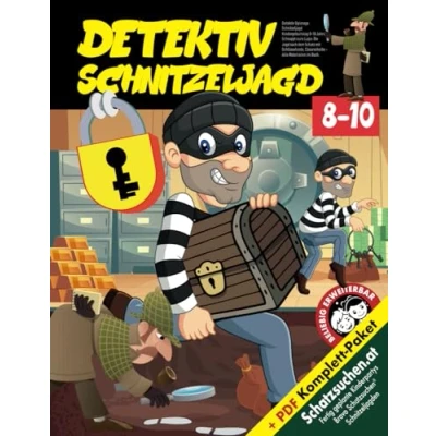 Abbildung von Detektiv Spionage Schnitzeljagd Kindergeburtstag 8 10 Jahre: Schnappt eure Lupe: Die Jagd nach dem Schatz mit Schlüsselcode, Cäsarscheibe Alle Materialien im Buch.