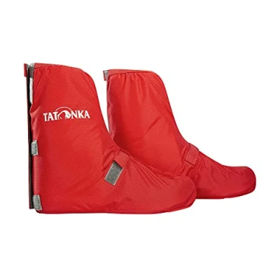 Abbildung von Tatonka Regenüberschuhe Velo Gaiter L (Gr. 43 46) Wasserdichte Fahrrad Überschuhe mit Reflexstreifen und regulierbarer Beinweite Größe (Schuhgröße Damen Herren rot