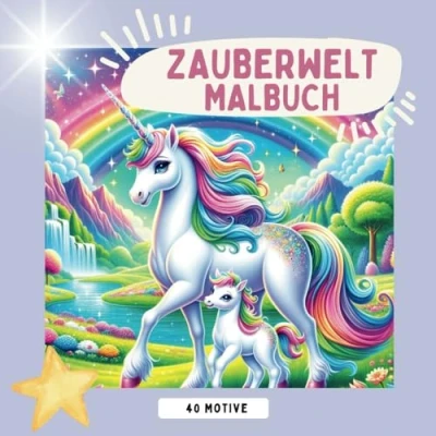 Abbildung von Zauberwelt Malbuch Ein magisches Einhorn und Feen Malbuch: zum Ausmalen ab 4 Jahren, über 40 schöne Motive, ideales Geschenk für Mädchen
