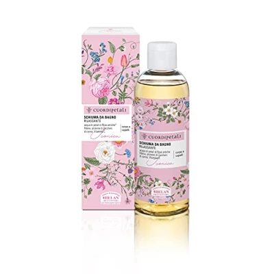 Abbildung von Helan, Herz der Blütenblätter, Ikonisch, natürliches und sanftes Shampoo Duschgel für Körper Haar, duftend mit Rosenblättern, Malve Vitamin C, entspannendes Schaumbad, 200 ml, hergestellt