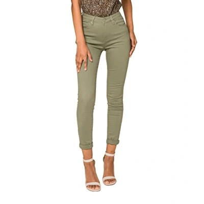 Abbildung von Nina Carter P109 Damen Skinny Fit Jeans High Waist Slim Hose Figurbetonte Stretch Jeanshose (Mandelgrün (P109 17), M)