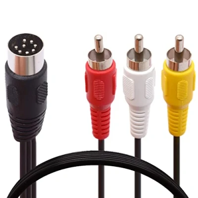 Abbildung von Tomost DIN Kabel mit 8 poligem Stecker auf 3 Cinch Stecker, poliger RCA x Audio Adapterkabel für Musikinstrumente, Geräte (50 cm)