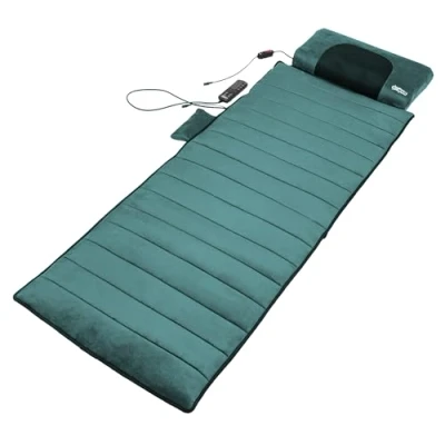 Abbildung von Genius eZwell Massageauflage Massagematte Ganzkörpermassage 55 x 170 cm für Rücken Beinen Nacken Fernbedienung, 5 Modi mit Wärmefunktion, Vibrationsmassagematte Männer Frauen 3 TLG.