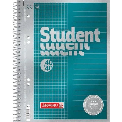 Abbildung von BRUNNEN Collegeblock Premium Student „DUO“ A5, kariert/liniert, 80 Blatt, petrol