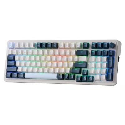 Abbildung von Redragon K686 PRO 98 Tasten Gasket RGB Gaming Tastatur, 3 Modus Mechanische Tastatur mit Hot Swap Sockel, Spezieller Drehknopfsteuerung &amp; Geräuschdämpfenden Pads, Lineare Rote Schalter, Blaue Farbe