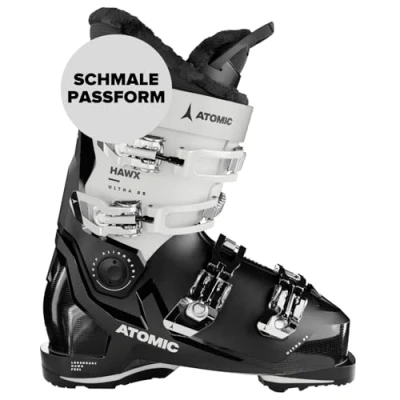 Abbildung von ATOMIC HAWX ULTRA 85 W GW Skischuhe Größe 26/26.5 Damen Skischuh in Schwarz / Weiß Boots mit 3D Knöchel &amp; Ferse für anatomische Passform Schmale Skistiefel 98 mm