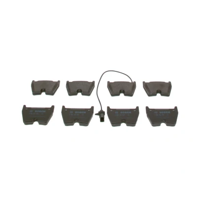 Abbildung von BOSCH 0 986 424 949 Bremsbelagsatz Low Metallic mit integriertem Verschleißsensor Anti Quietsch Blech, Montageanleitung