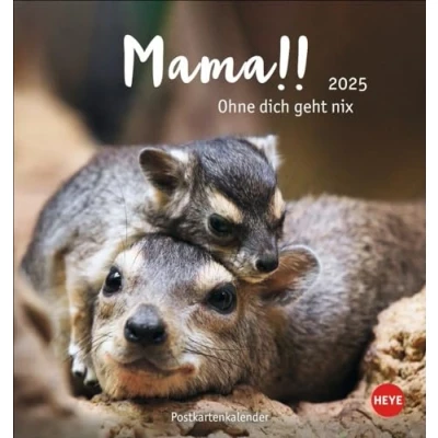 Abbildung von Mama! Postkartenkalender 2025 Ohne dich geht nix!: Entzückende Tier Mütter und ihre Tierkinder in einem Tischkalender zum Aufstellen. ... an die Mama. (Postkartenkalender Heye)