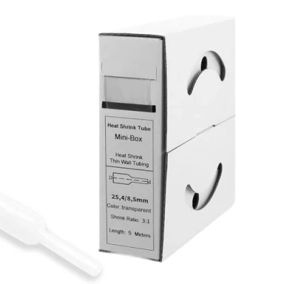 Abbildung von Offgridtec 5m Schrumpfschlauch mit Kleber 24 mm &gt; 8 mm, 3:1 Schrumpfrate, Dual Wand, Halogenfrei, Flammhemmend, Wasserdichte Kabelisolierung, Leicht zu Schneiden, Inklusive Spenderbox, Transparent