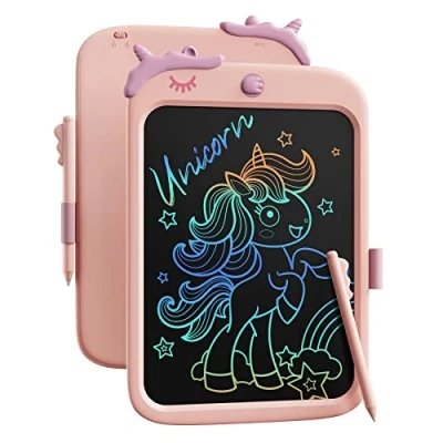 Abbildung von 10 Zoll LCD Schreibblock, elektronisches digitales Schreiben und Farbbildschirm Graffiti Brett, Geschenke für Kinder Erwachsene 3, 4, 5, 6, 7, 8 (Rosa)