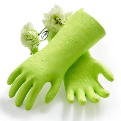 Abbildung von Vgo... 1 Paar Innovative gefütterte Geschirrspülhandschuhe Lange Ärmel Handschuhe für Küchen , Badezimmerreinigung, Gartenarbeit, Haustierpflege, Malerei (TP1117)