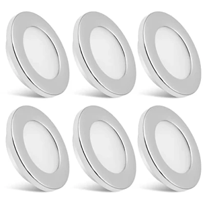 Abbildung von Dream lighting LED Spots 12v Wohnmobil Einbaustrahler Flach Loch 54mm Wohnwagen Einbauleuchten Verchromter Plastik IP44 3000K Warmweiß 2W 6er Set