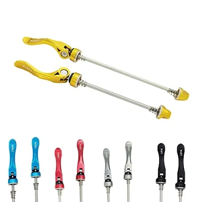 Abbildung von PLATT Fahrrad Schnellspanner,Vorder und Hinterrad Schnellspannset,Schnellspannachsen für Rennrad/Mountainbike,Gold