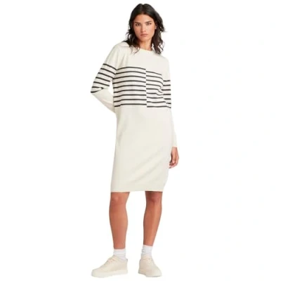 Abbildung von G Star Broken Stripe Strickkleid, Damen, Größe: Medium, Antique white