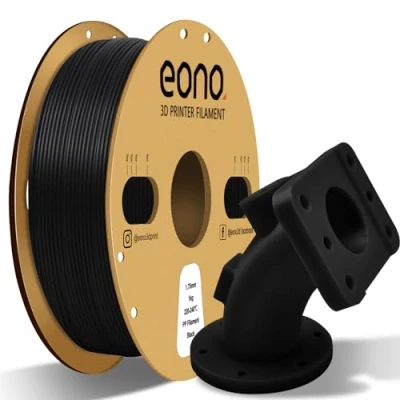 Abbildung von Eono PP Filament 1,75 mm Polypropylen (+/ 0,03 mm) Halbflexibles Robustes 3D Drucker 1 kg (2,2 Pfund) für Druck,5pcs Build Sheet enthalten, Schwarz
