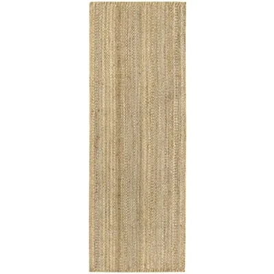 Abbildung von HAMID Jute Teppich, Granada Teppich 100% Natürliche Jutefaser Handgewebt, Weicher und Hohe Festigkeit für Wohnzimmer, Esszimmer, Schlafzimmer, Flurteppich Natürlich (200x80cm)