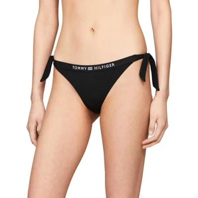 Abbildung von Tommy Hilfiger Tonal LOGO SIDE TIE Bikinihose, Damen, Größe: XL, Black